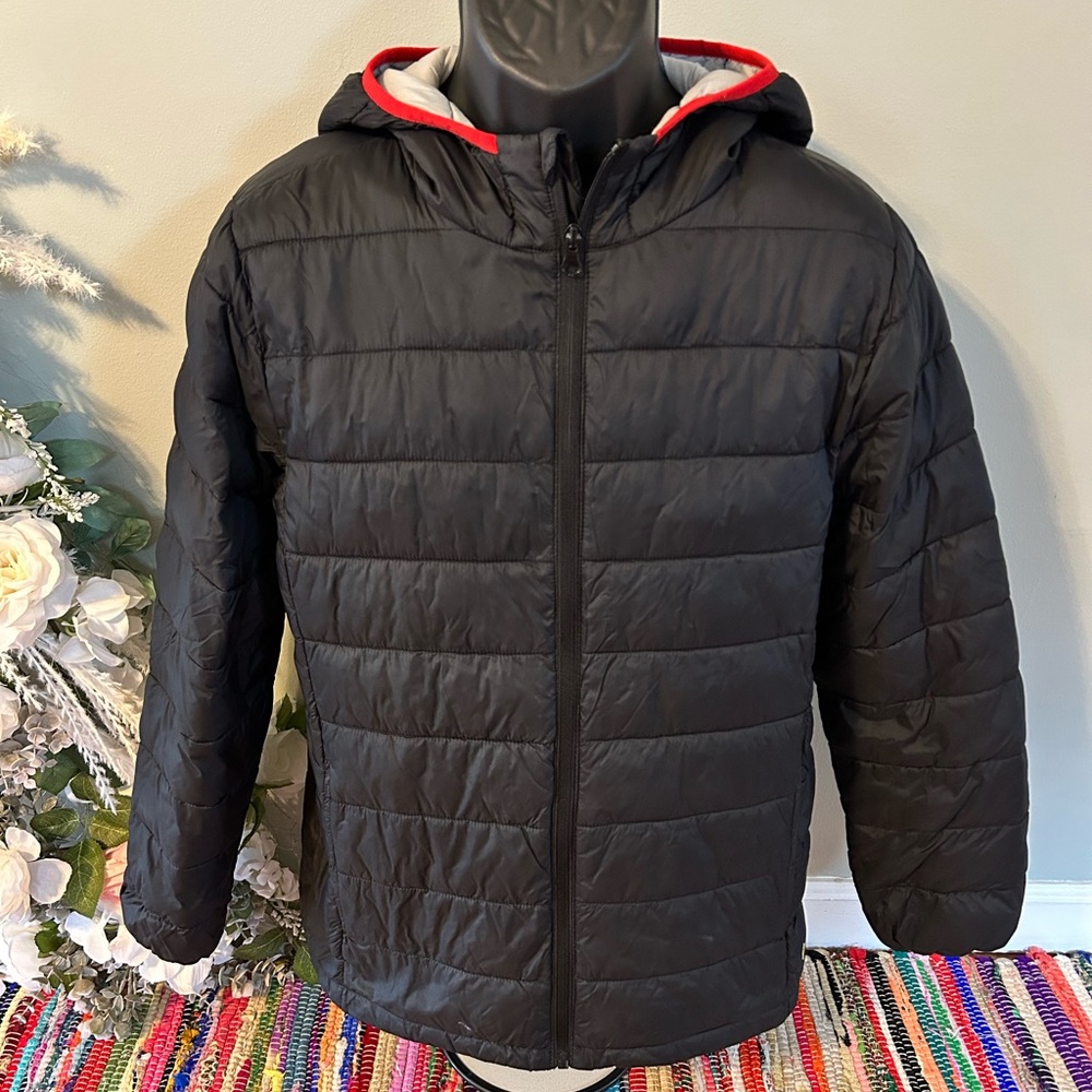 NEW Xersion Puffer Winter Jacket with Hoodie Snow Ski Coat Black Large